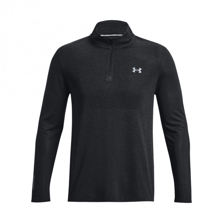 Męski longsleeve do biegania Under Armour UA Seamless Stride 1/4 Zip - czarny