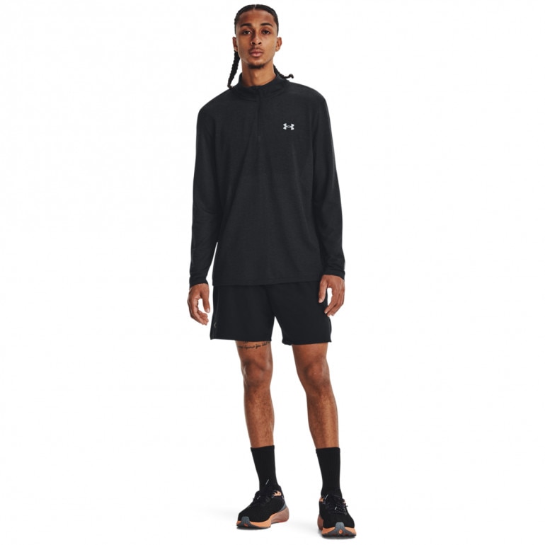 Męski longsleeve do biegania Under Armour UA Seamless Stride 1/4 Zip - czarny
