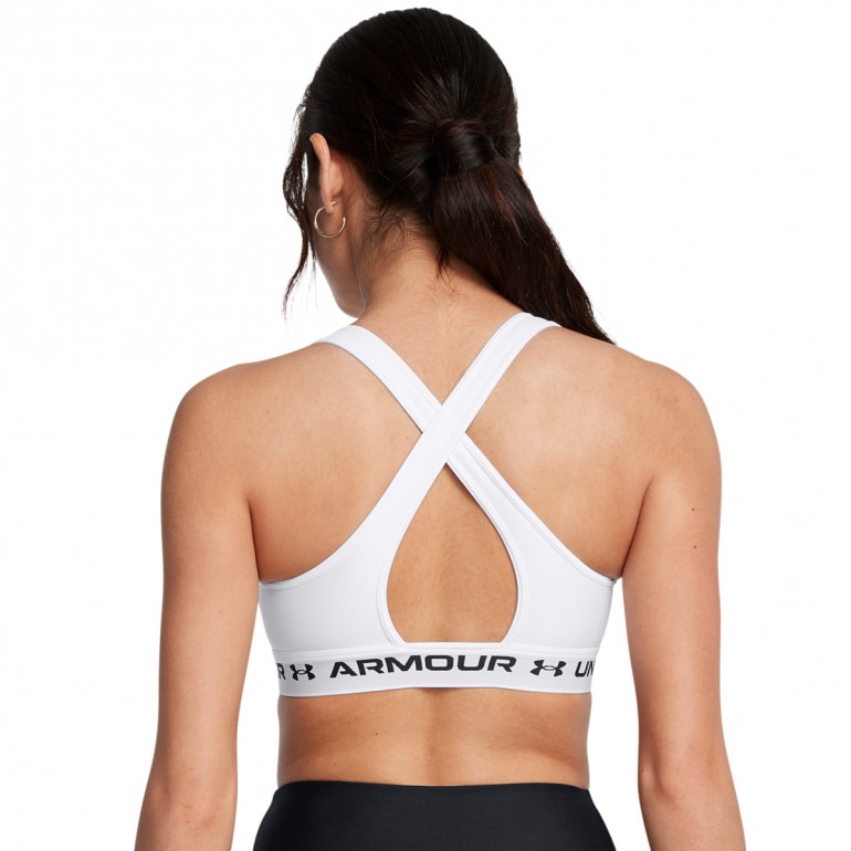 Biustonosz treningowy Under Armour Crossback Mid Bra - biały