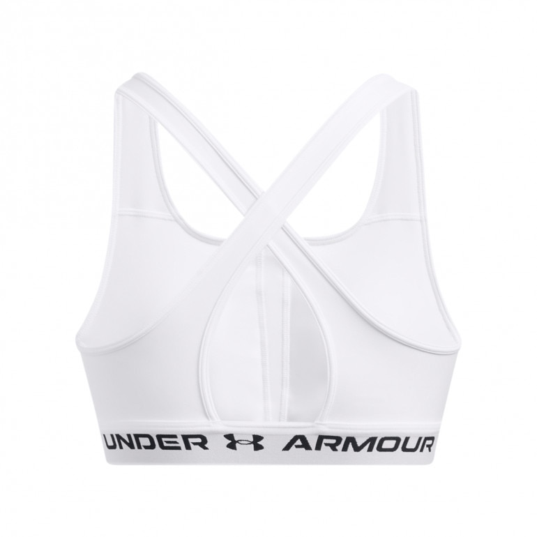 Biustonosz treningowy Under Armour Crossback Mid Bra - biały