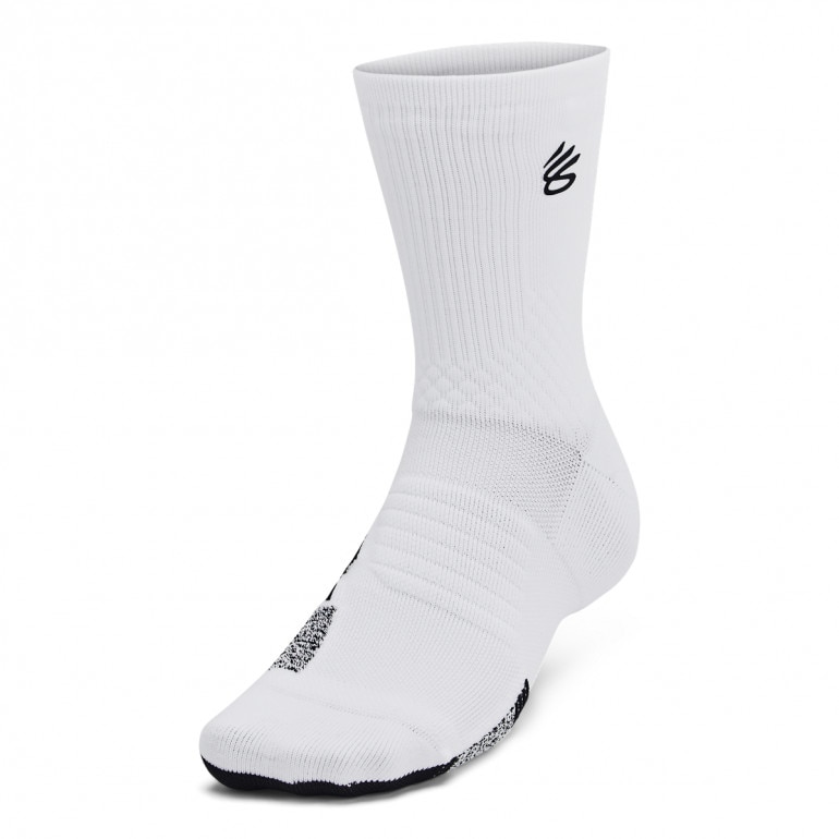 Skarpetki treningowe uniseks Under Armour Curry UA AD Playmaker 1p Mid - białe 