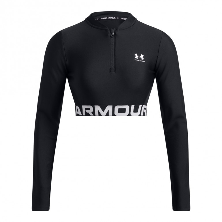 Damski longsleeve treningowy Under Armour Heatgear Rib 1/4 Zip Ls - czarny