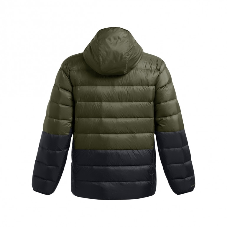 Męska kurtka z puchem naturalnym Under Armour Legend Down Hooded Jacket - oliwkowa/khaki