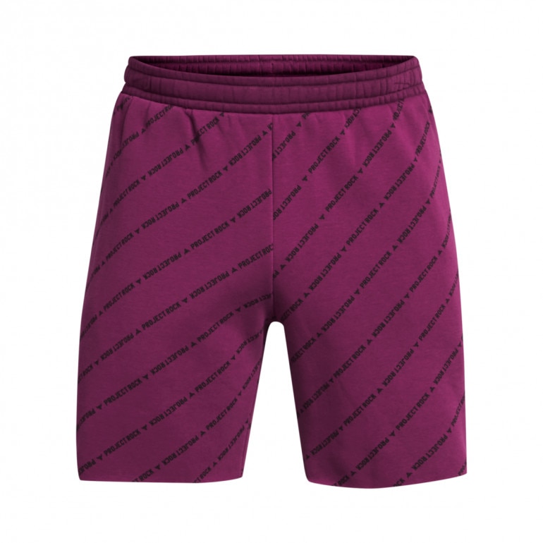 Męskie spodenki treningowe Under Armour Project Rock Icon Flc Short Pt Boh - fioletowe 