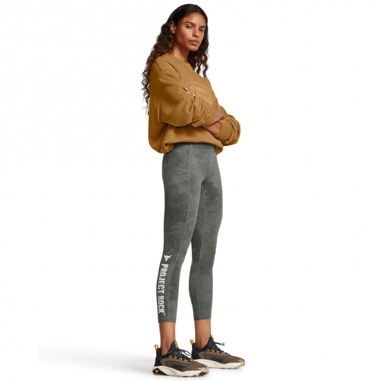 Damskie legginsy treningowe Under Armour Project Rock Ankl Lg Pt - zielone