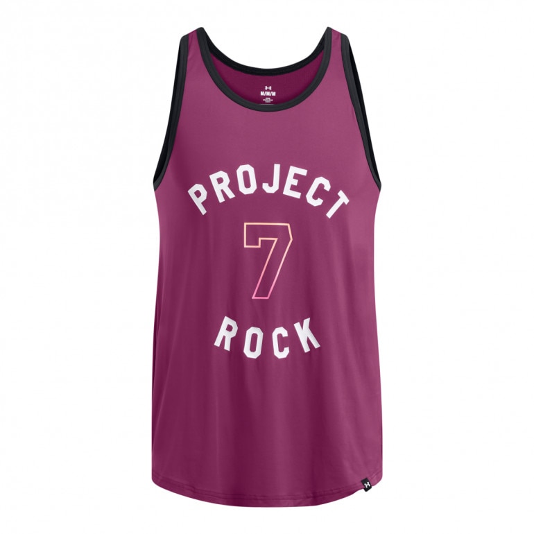 Męski top treningowy Under Armour Project Rock Mesh Tank Boh - fioletowy