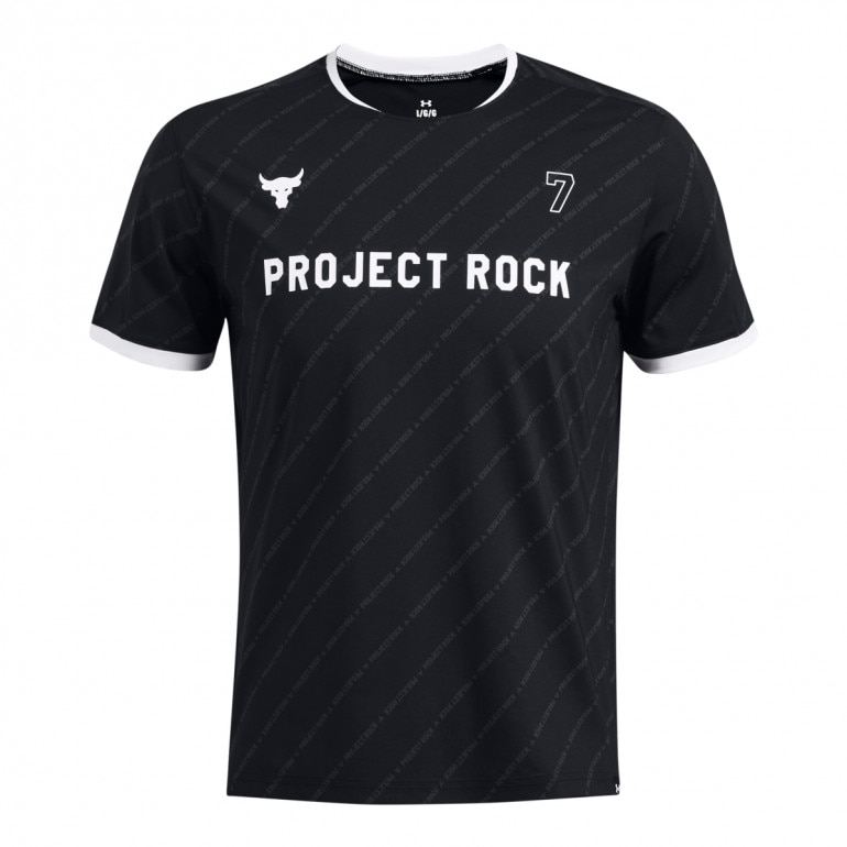 Męska koszulka treningowa Under Armour Project Rock Rugby Shirt - czarna 