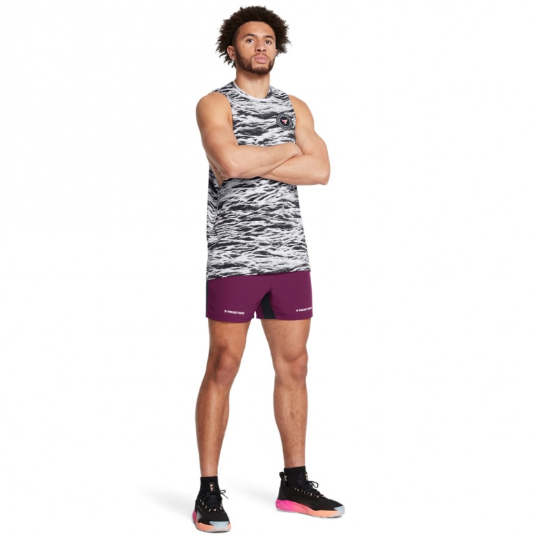 Męskie spodenki treningowe Under Armour Project Rock Ultimate 5 Short - fioletowe