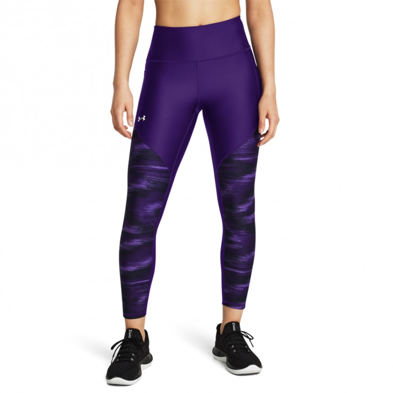 Damskie legginsy treningowe Under Armour Tech Print Panel Ankle - fioletowe