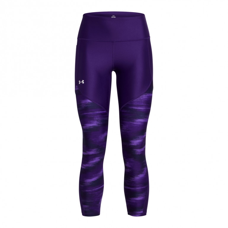 Damskie legginsy treningowe Under Armour Tech Print Panel Ankle - fioletowe