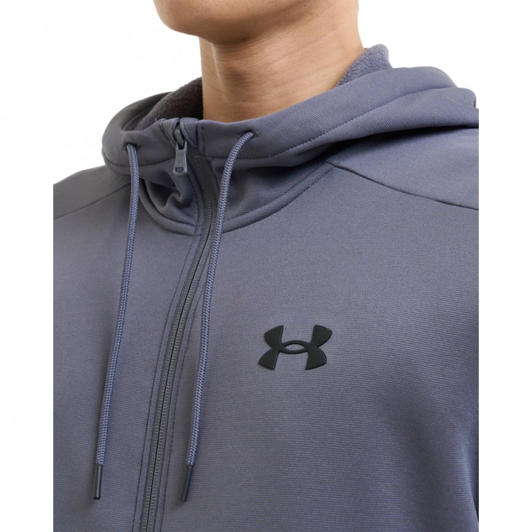Męska bluza treningowa z kapturem Under Armour UA Armour Fleece Fz Hoodie - szara
