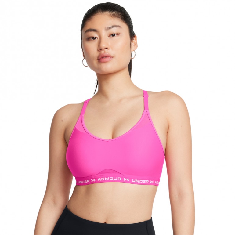 Biustonosz treningowy Under Armour UA Crossback Low Bra - różowy