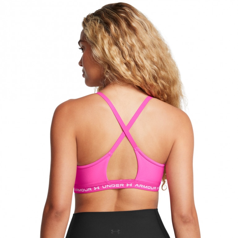 Biustonosz treningowy Under Armour UA Crossback Low Bra - różowy