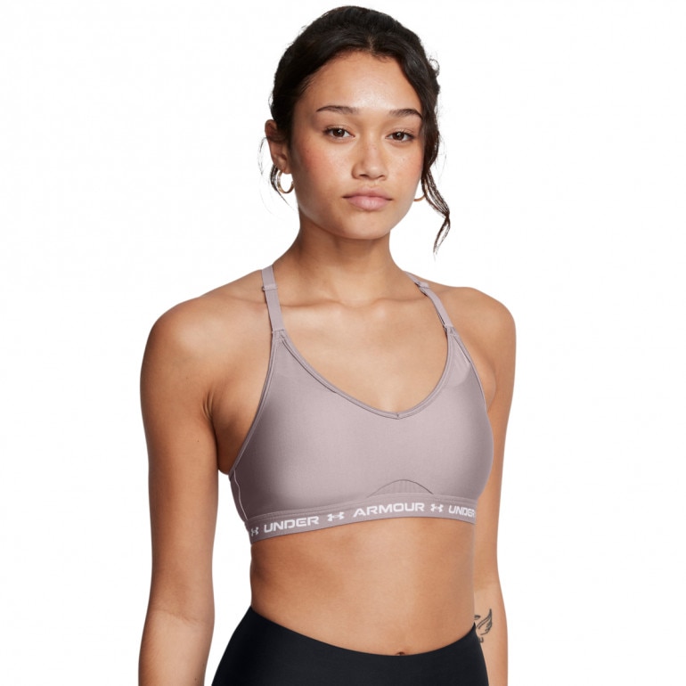 Biustonosz treningowy Under Armour UA Crossback Low Bra - beżowy