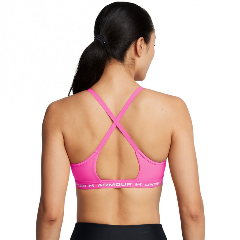 Biustonosz treningowy Under Armour UA Crossback Low Bra - różowy