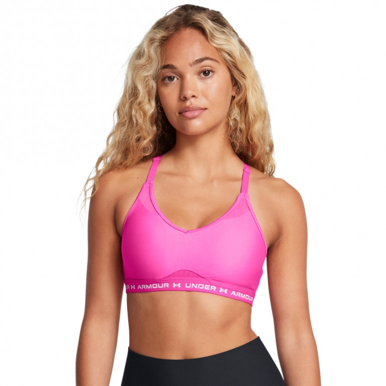 Biustonosz treningowy Under Armour UA Crossback Low Bra - różowy