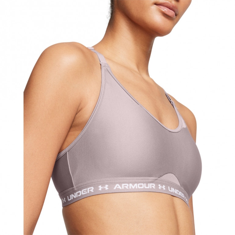 Biustonosz treningowy Under Armour UA Crossback Low Bra - beżowy