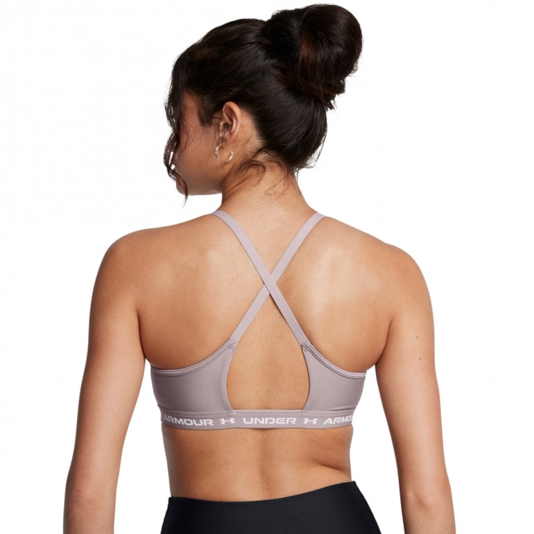 Biustonosz treningowy Under Armour UA Crossback Low Bra - beżowy