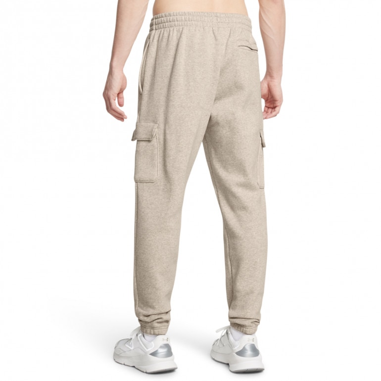 Męskie spodnie dresowe Under Armour UA Icon Fleece Cargo Pant - beżowe