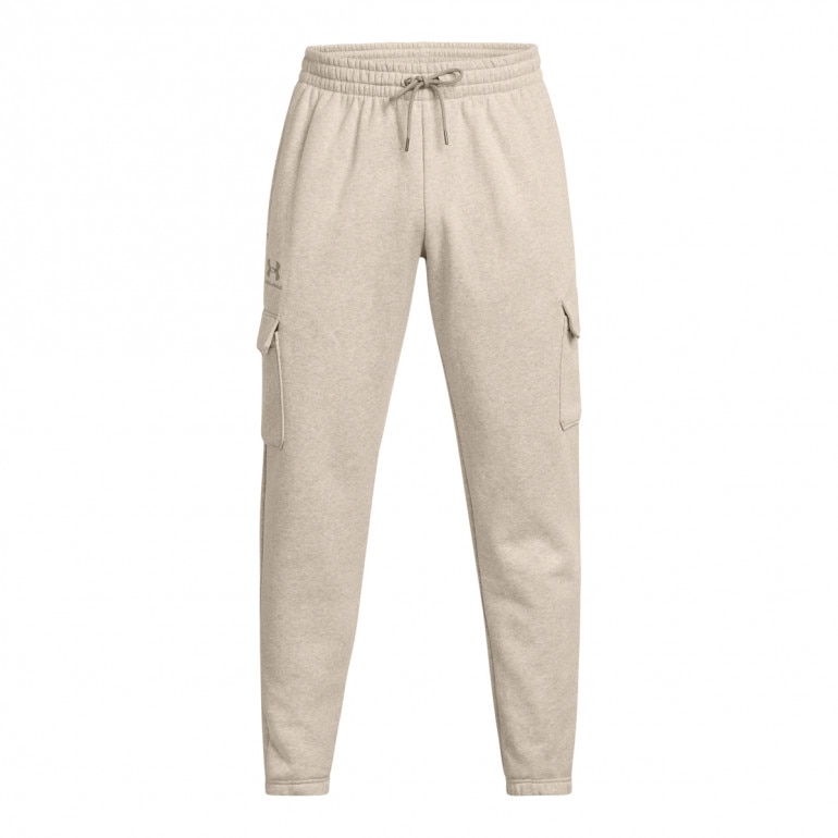 Męskie spodnie dresowe Under Armour UA Icon Fleece Cargo Pant - beżowe