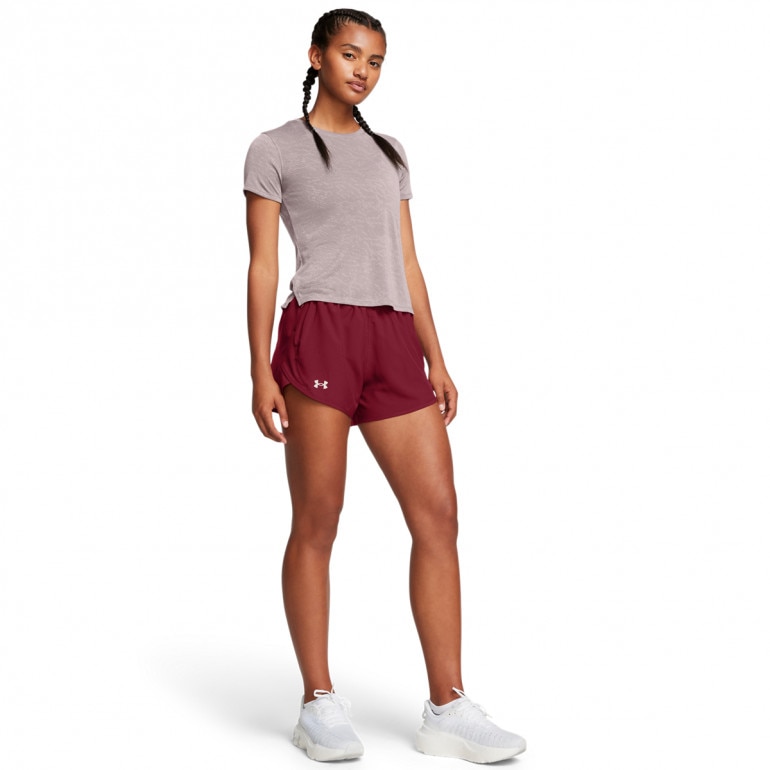 Damskie spodenki do biegania Under Armour UA Fly By 3'' Shorts - czerwone