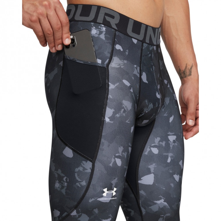 Męskie legginsy treningowe Under Armour UA Hg Armour Prtd Lgs - szare