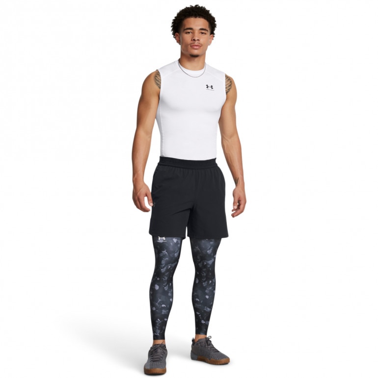 Męskie legginsy treningowe Under Armour UA Hg Armour Prtd Lgs - szare