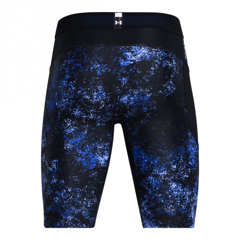 Męskie legginsy krótkie treningowe Under Armour UA Hg Isochill Prtd Lg Sts - granatowe