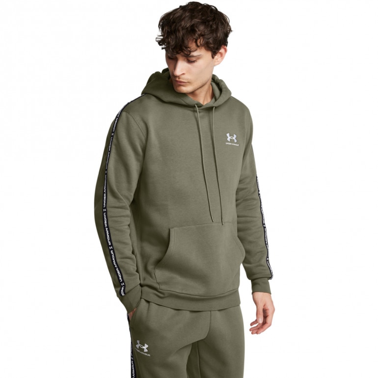 Męska bluza dresowa nierozpinana z kapturem Under Armour UA Icon Fleece Hd Taping - khaki