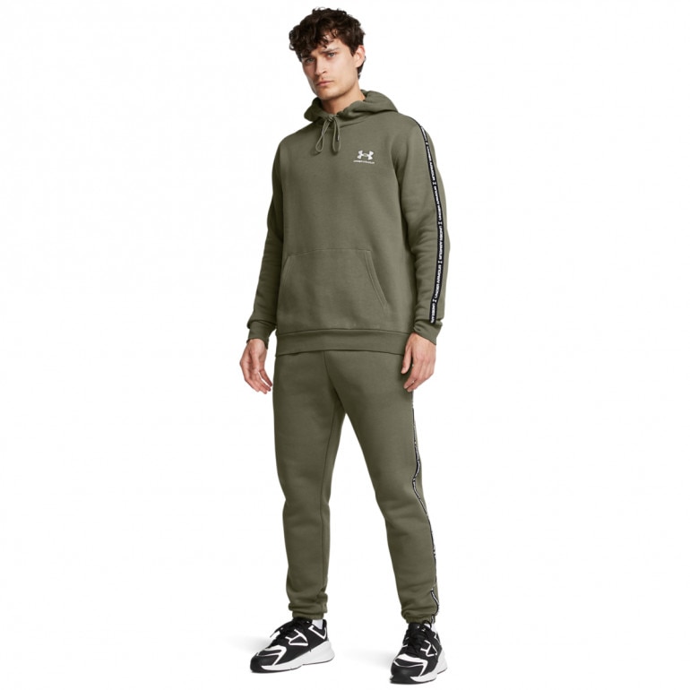 Męska bluza dresowa nierozpinana z kapturem Under Armour UA Icon Fleece Hd Taping - khaki