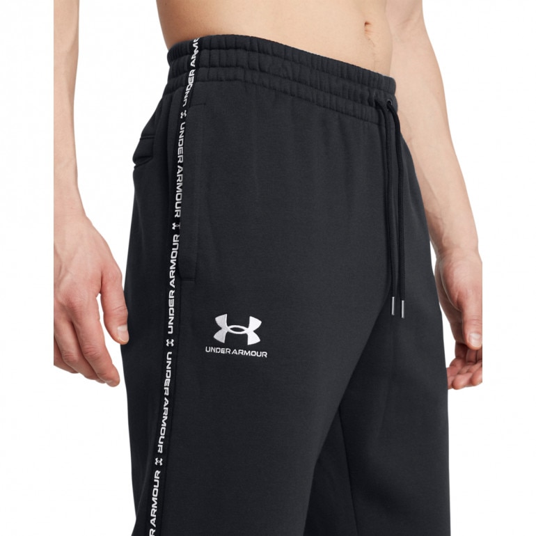 Męskie spodnie dresowe Under Armour UA Icon Fleece Jogger Taping - czarne