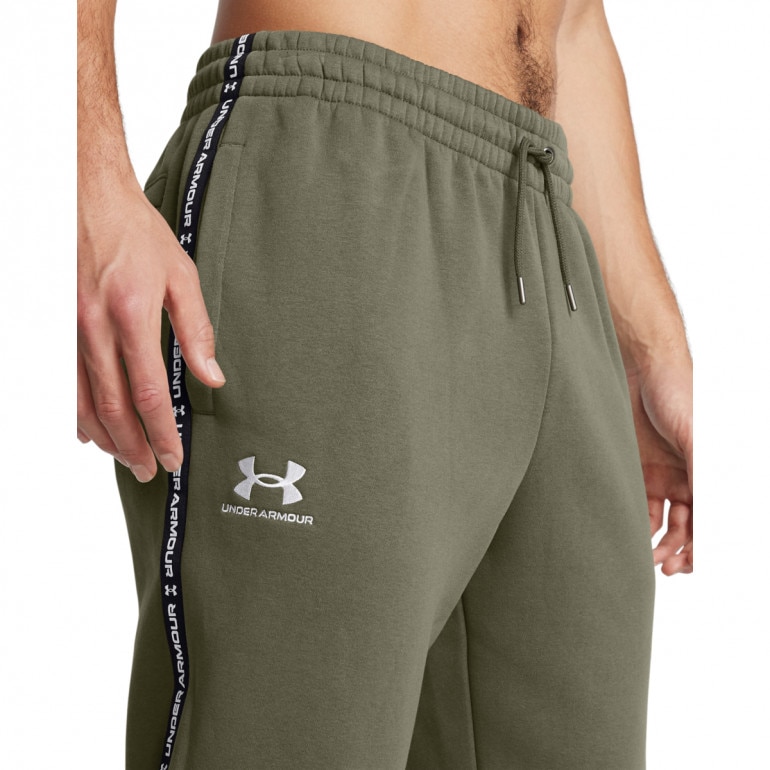 Męskie spodnie dresowe Under Armour UA Icon Fleece Jogger Taping - zielone