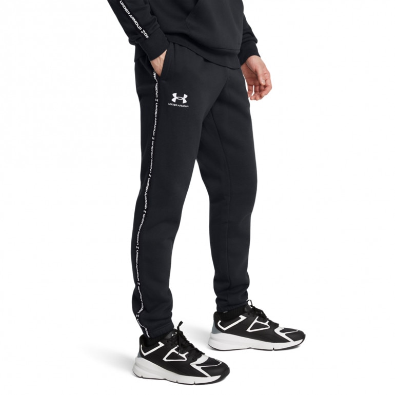 Męskie spodnie dresowe Under Armour UA Icon Fleece Jogger Taping - czarne