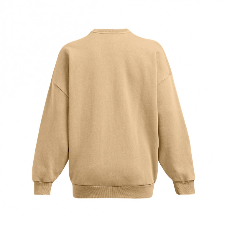 Damska bluza dresowa nierozpinana bez kaptura Under Armour UA Icon Hwt Flc Os Crew - brązowa