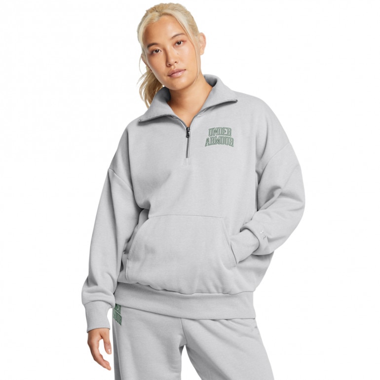 Damska bluza dresowa nierozpinana bez kaptura Under Armour UA Icon Hwt Terry Os Qz - szara