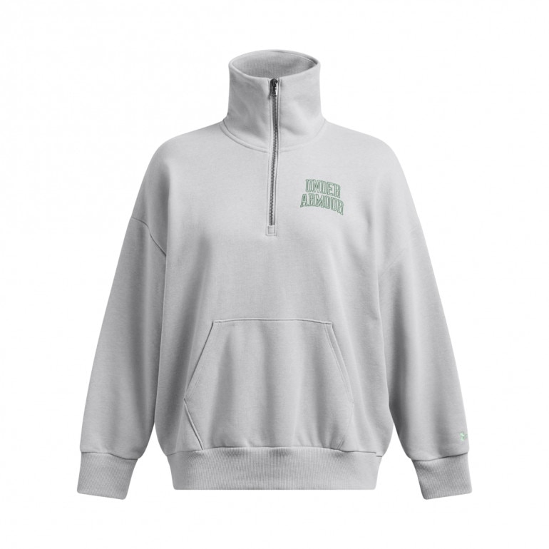 Damska bluza dresowa nierozpinana bez kaptura Under Armour UA Icon Hwt Terry Os Qz - szara