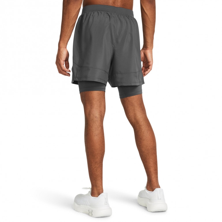 Męskie spodenki do biegania Under Armour UA Launch 5'' 2-in-1 Short - szare