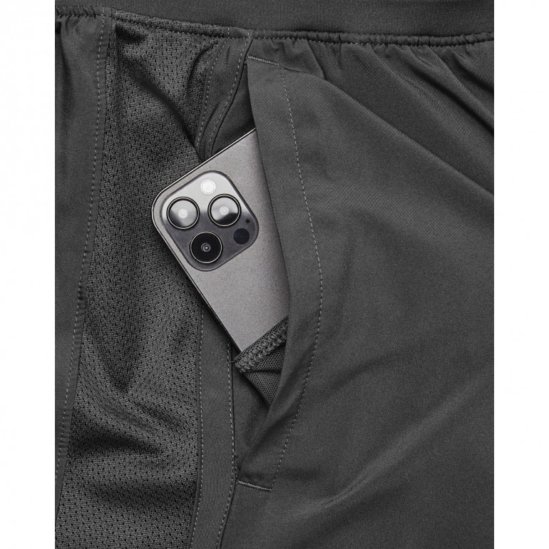Męskie spodenki do biegania Under Armour UA Launch 5'' 2-in-1 Short - szare