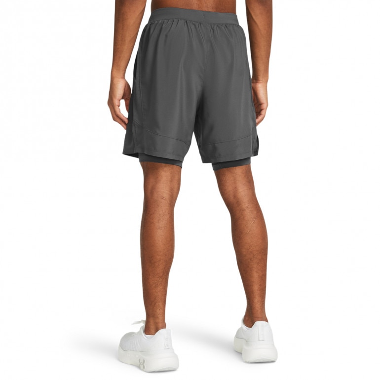 Męskie spodenki do biegania Under Armour UA Launch 7'' 2-IN-1 Short - szare