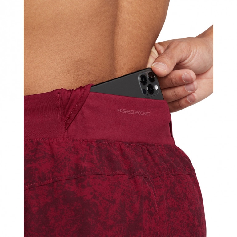 Męskie spodenki do biegania Under Armour Launch Pro 7'' Printed Short - czerwone