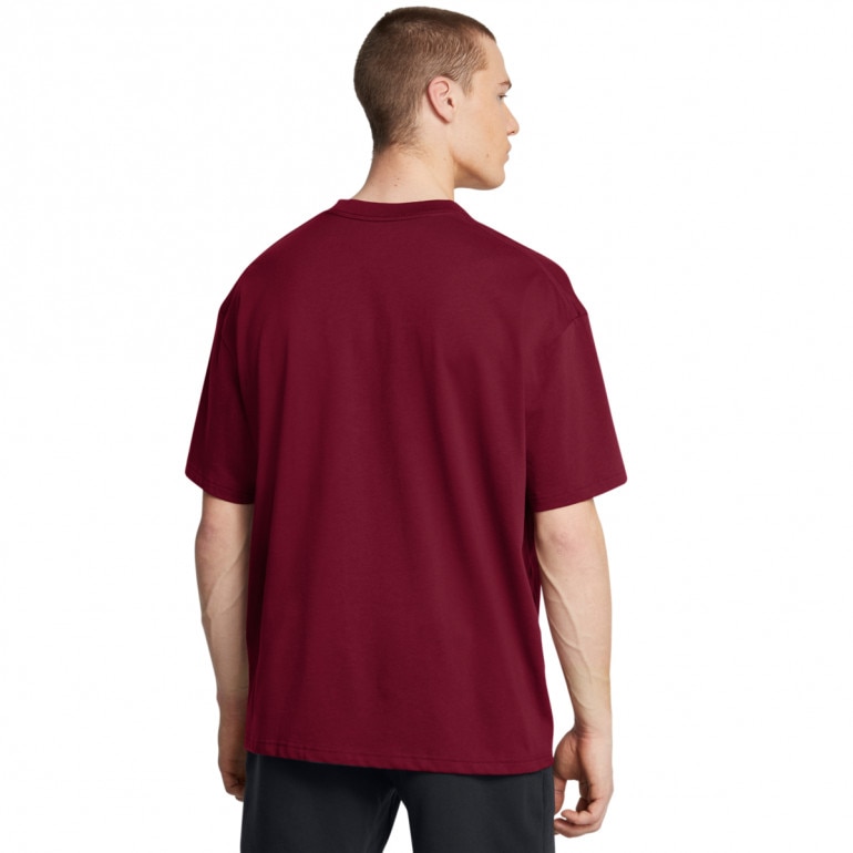 Męski t-shirt z nadrukiem Under Armour UA M Hw Os Branded Ss - bordowy