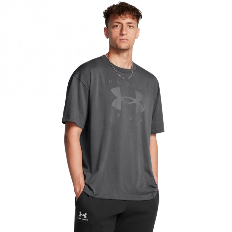 Męski t-shirt z nadrukiem Under Armour UA M Hw Os Branded Ss - szary
