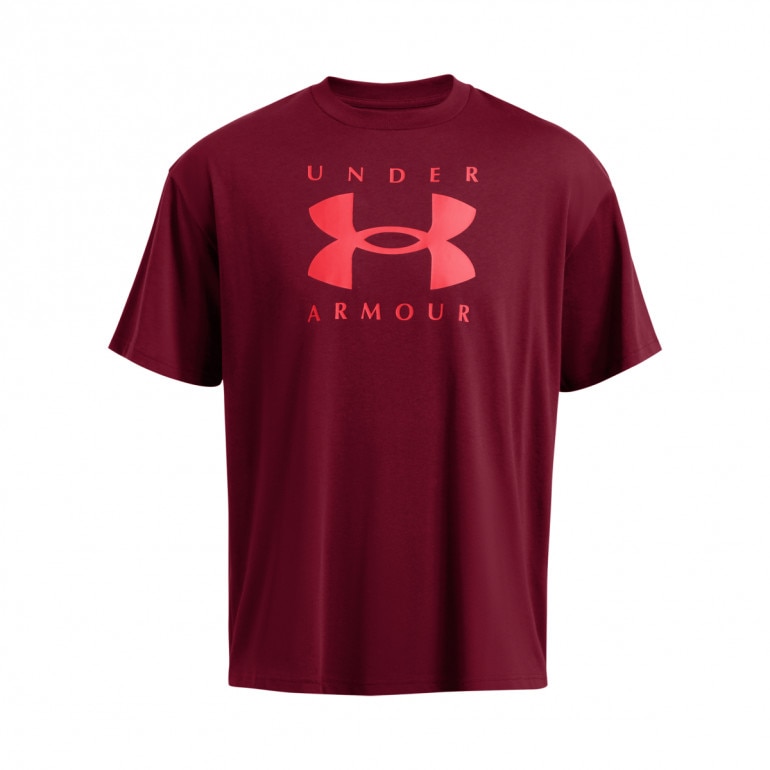 Męski t-shirt z nadrukiem Under Armour UA M Hw Os Branded Ss - bordowy