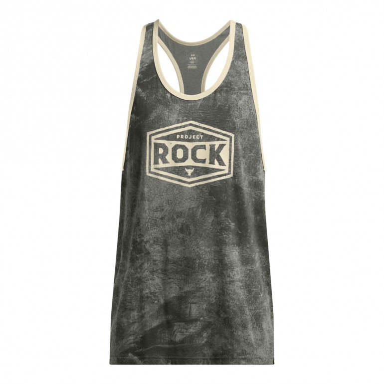 Męski top treningowy Under Armour UA Project Rock Tools Of The Trade Racer Tank - zielony 