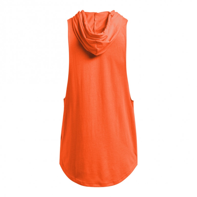 Męski top treningowy Under Armour UA Men's Project Rock Sleeveless Hoodie - pomarańczowy 
