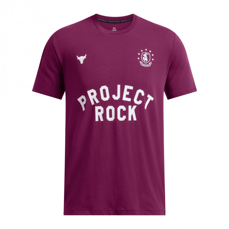 Męska koszulka treningowa Under Armour Project Rock Ss Boh - fioletowa 