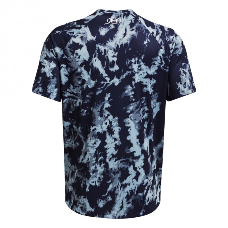 Męska koszulka treningowa Under Armour UA Tech Abc Camo Ss - granatowa