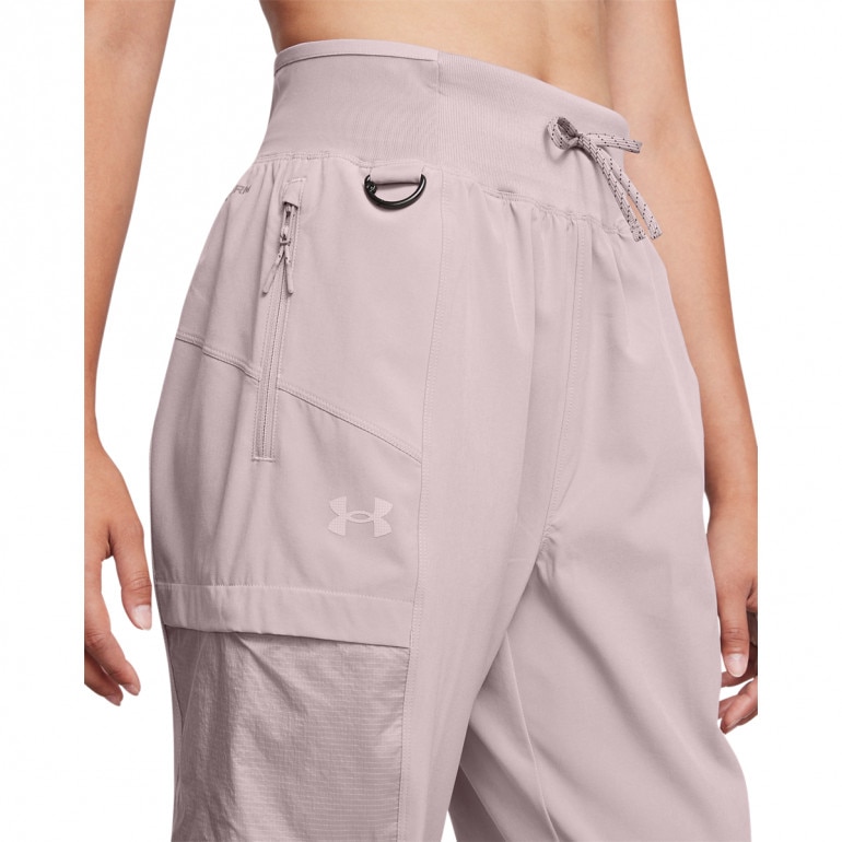 Damskie spodnie do biegania Under Armour UA Trail Run Pants - beżowe