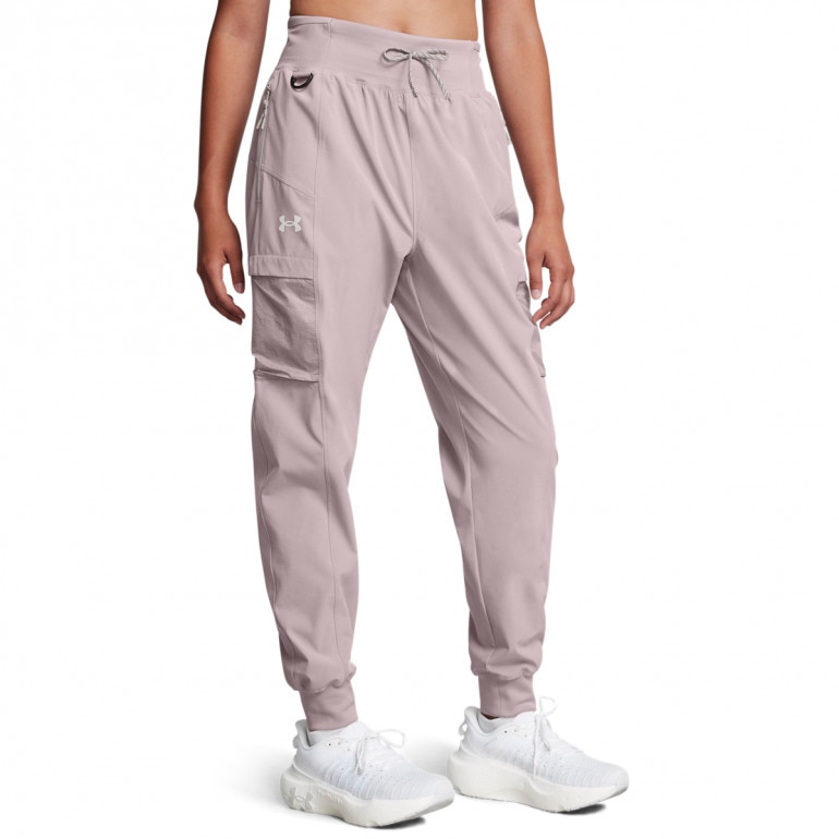 Damskie spodnie do biegania Under Armour UA Trail Run Pants - beżowe