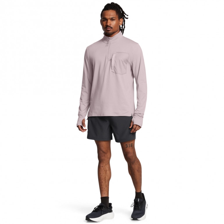 Męski longsleeve do biegania Under Armour UA Trail Run Quarter Zip - beżowy